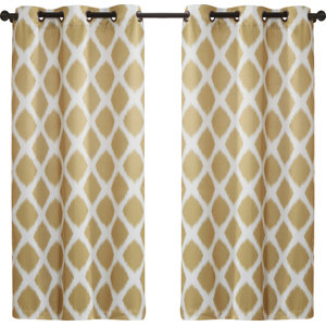 Coley Geometric Room Darkening Grommet Curtain Panels (Set of 2)