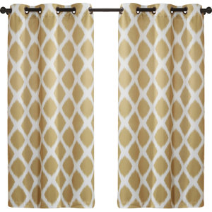 Coley Geometric Room Darkening Grommet Curtain Panels (Set of 2)