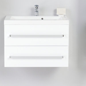 60 cm Wandbefestigter Waschbeckenunterschrank Al..
