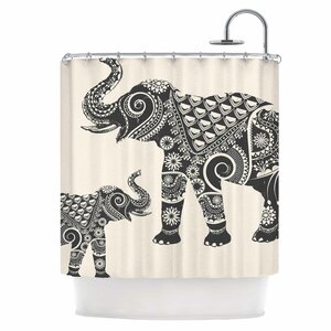 Indian Elephant-Boho Shower Curtain