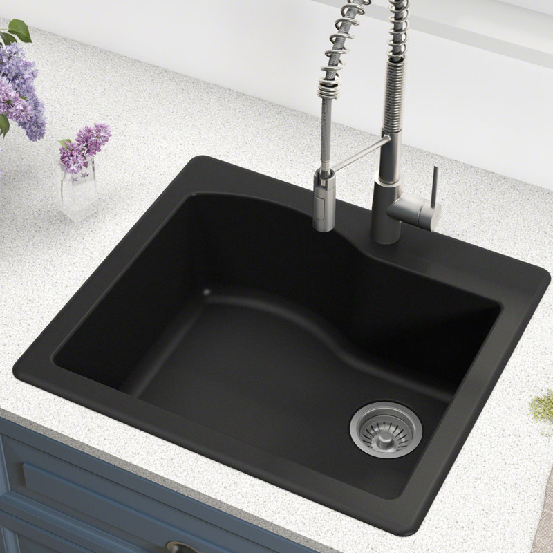 Kraus Quarza 25 X 22 Dual Mount Kitchen Sink Reviews Wayfair Quarza 25 X 22 Dual Mount Kitchen Sink