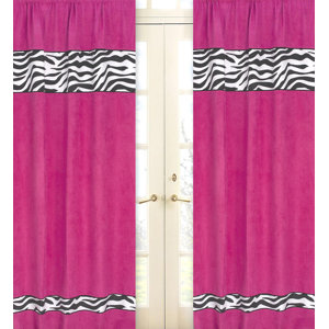 Zebra Animal print Semi-Sheer Rod Pocket Curtain Panels (Set of 2)