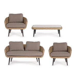 4-tlg. Lounge-Set Twist mit Kissen von Bizzotto