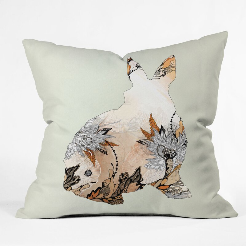 rabbit throw pillow