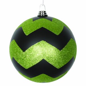 Glitter Chevron Ball Christmas Ornament