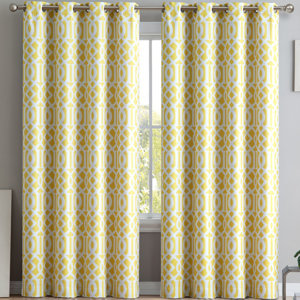 Hassett Geometric Blackout Thermal Grommet Curtain Panels (Set of 2)