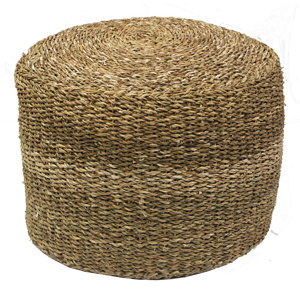 Seagrass Round Pouf Ottoman