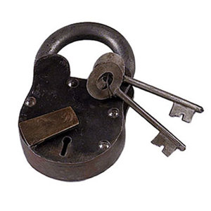 Decorative Vintage Reproduction Lock Padlock with Keys