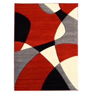 Hollywood Red/Gray Area Rug