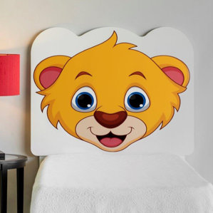 Rosetta Lion Cub Face Twin Panel Headboard by Zoomie Kids