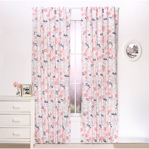 Floral Nature/Floral Semi-Sheer Rod Pocket Curtain Panels (Set of 2)