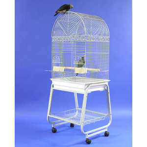 Dome Top Bird Cage with Plastic Base and Stand