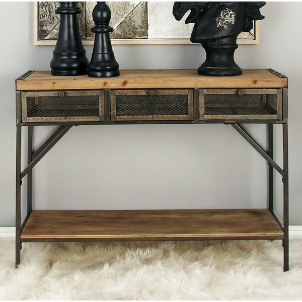 Cole & Grey Wood Metal Console Table & Reviews Wayfair