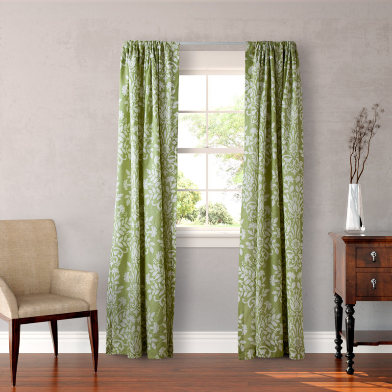 Laura Ashley Home Rowland Damask SemiSheer Rod pocket Curtain Panels