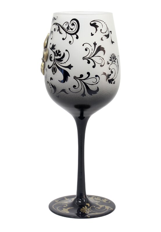 Top Shelf Fleur De Lis Wine Glass And Reviews Wayfair