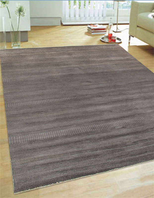 Pasargad Hand Knotted Wool And Rayon From Bamboo Silk Black Area Rug Hand Knotted Wool And Rayon From Bamboo Silk Black Area Rug