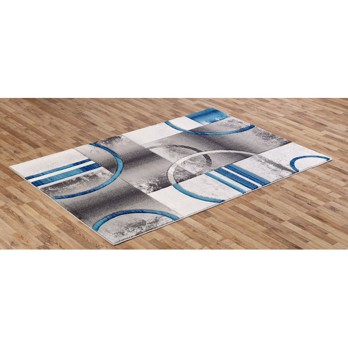Sears Grey Turquoise Area Rug