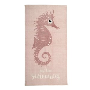 Cotton Seahorse Rose Kids Rug