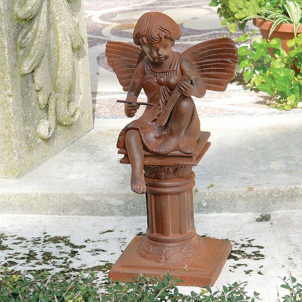 the british reading fairy garden statue