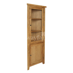 Oak Corner Display Cabinets Wayfair Co Uk Inisraher Solid Oak Corner Display Cabinet