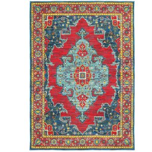 Saige Blue/Red Area Rug