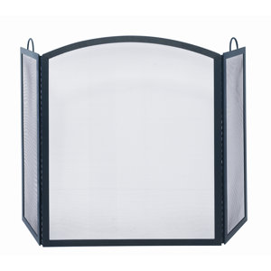 3 Panel Wrought Iron Arch Top Fireplace Screen