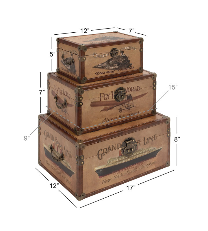 Cole & Grey 3 Piece Trunk Set & Reviews Wayfair