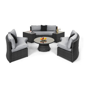 Half Moon Sofa Set Wayfair Co Uk Half Moon 6 Seater Rattan Effect Sofa Set