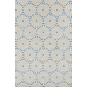 Baker Hand Tufted Wool Cream/Blue Area Rug