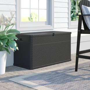 Garden Storage Bo Wayfair Co Uk Rattan Effect Garden 420l Plastic Storage Box