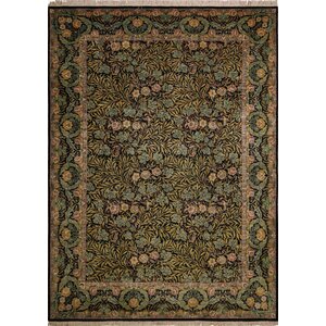 One-of-a-Kind Sheryl Hand Knotted Wool Green/Brown Area Rug