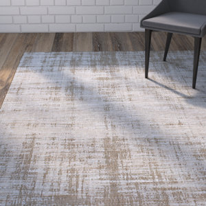 Abdera Light Blue/Brown Indoor/Outdoor Area Rug