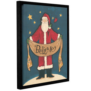 Vintage Saint Nick Framed Textual Art on Wrapped Canvas