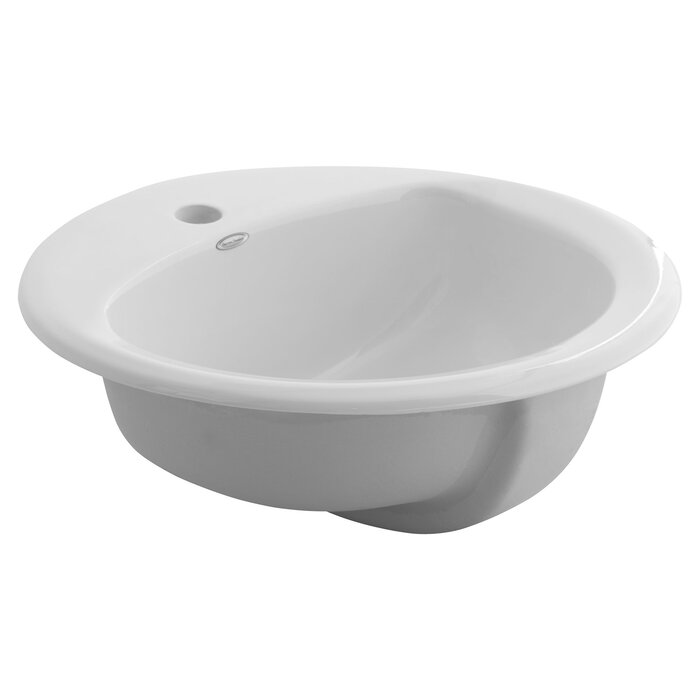 Retrospect Ceramic Circular Drop In Bathroom Sink With Overflow