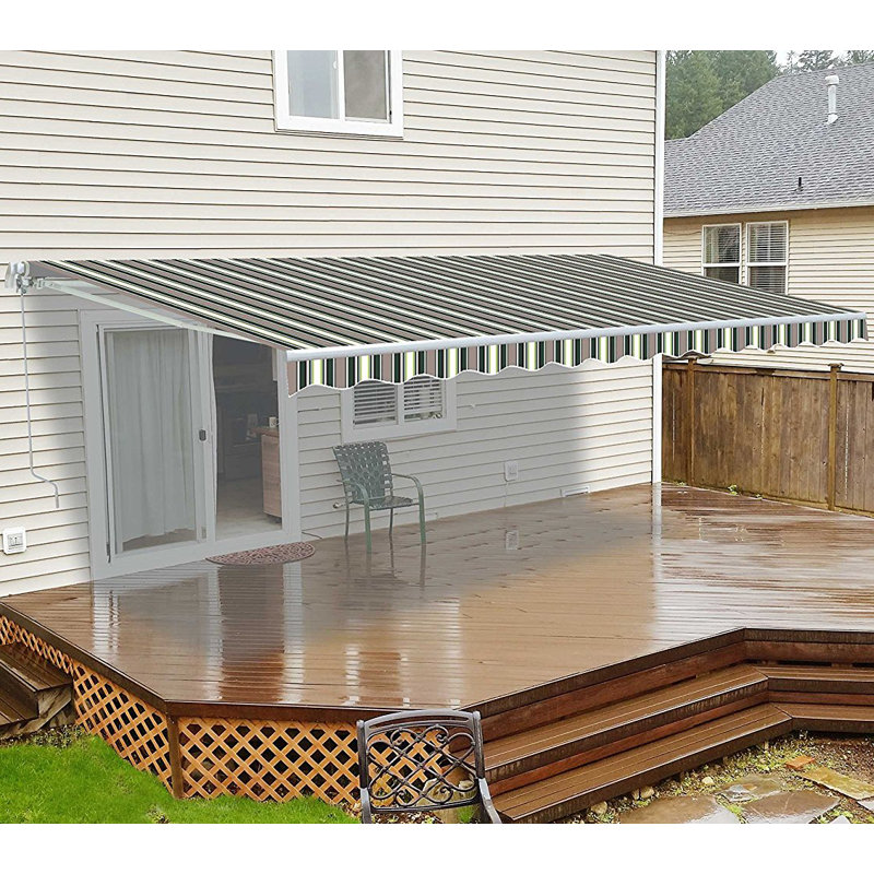 Aleko 10 Ft W X 8 D Retractable Patio Awning Reviews Wayfair