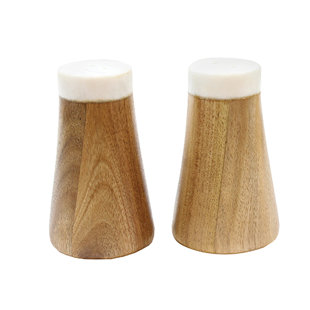 Wood Salt Pepper Shakers Mills You Ll Love Wayfair Elements 2 Piece Marble Acacia Salt Pepper Shaker Set
