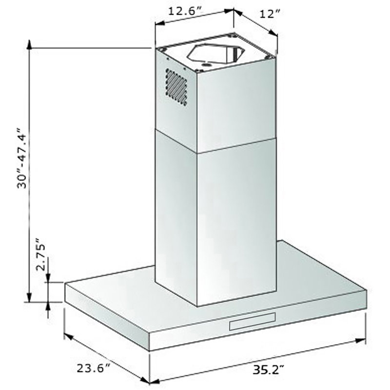 AKDY 36" 400 CFM Convertible Island Range Hood & Reviews Wayfair