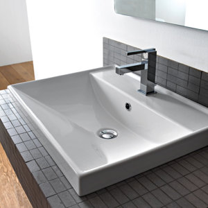ML Ceramic Rectangular Drop-In Bathroom Sink with Overflow
