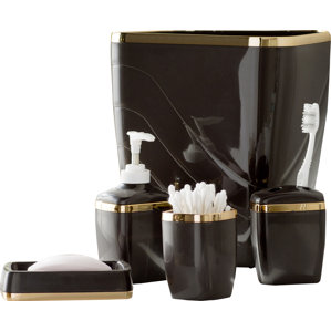 Brown Bathroom Accessories You Ll Love Wayfair Wayfair Basics 5 Piece Bathroom Accessory Set