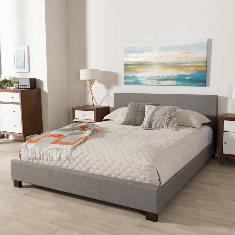 Wholesale Interiors Baxton Studio Upholstered Platform Bed & Reviews ...