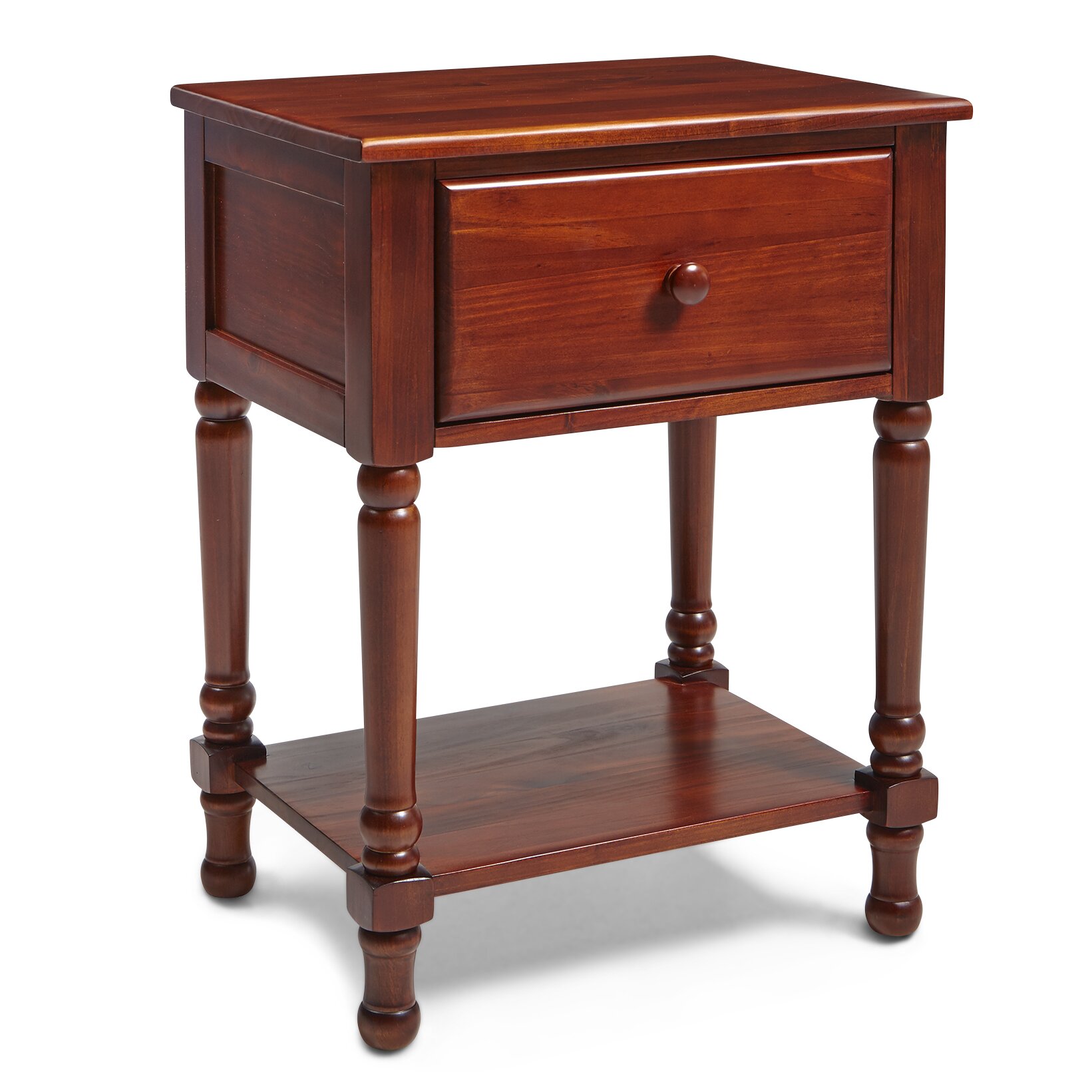 Traditional Style Wood Nightstand in Cherry Finish 
