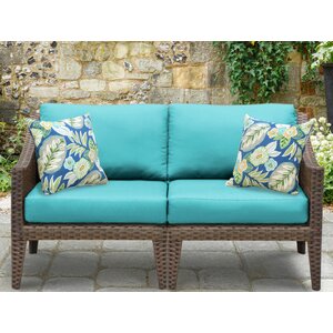 Manhattan Outdoor Wicker Loveseat with Cushions