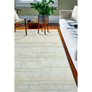 Kelson Hand Tufted Wool Light Blue Area Rug