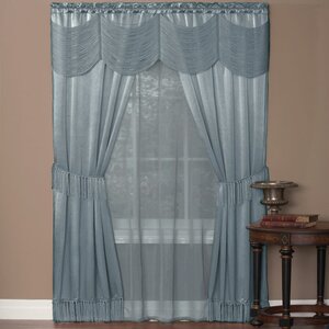 Avelines Solid Sheer Rod Pocket Single Curtain Panel (Set of 2)
