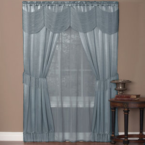 Avelines Solid Sheer Rod Pocket Single Curtain Panel (Set of 2)