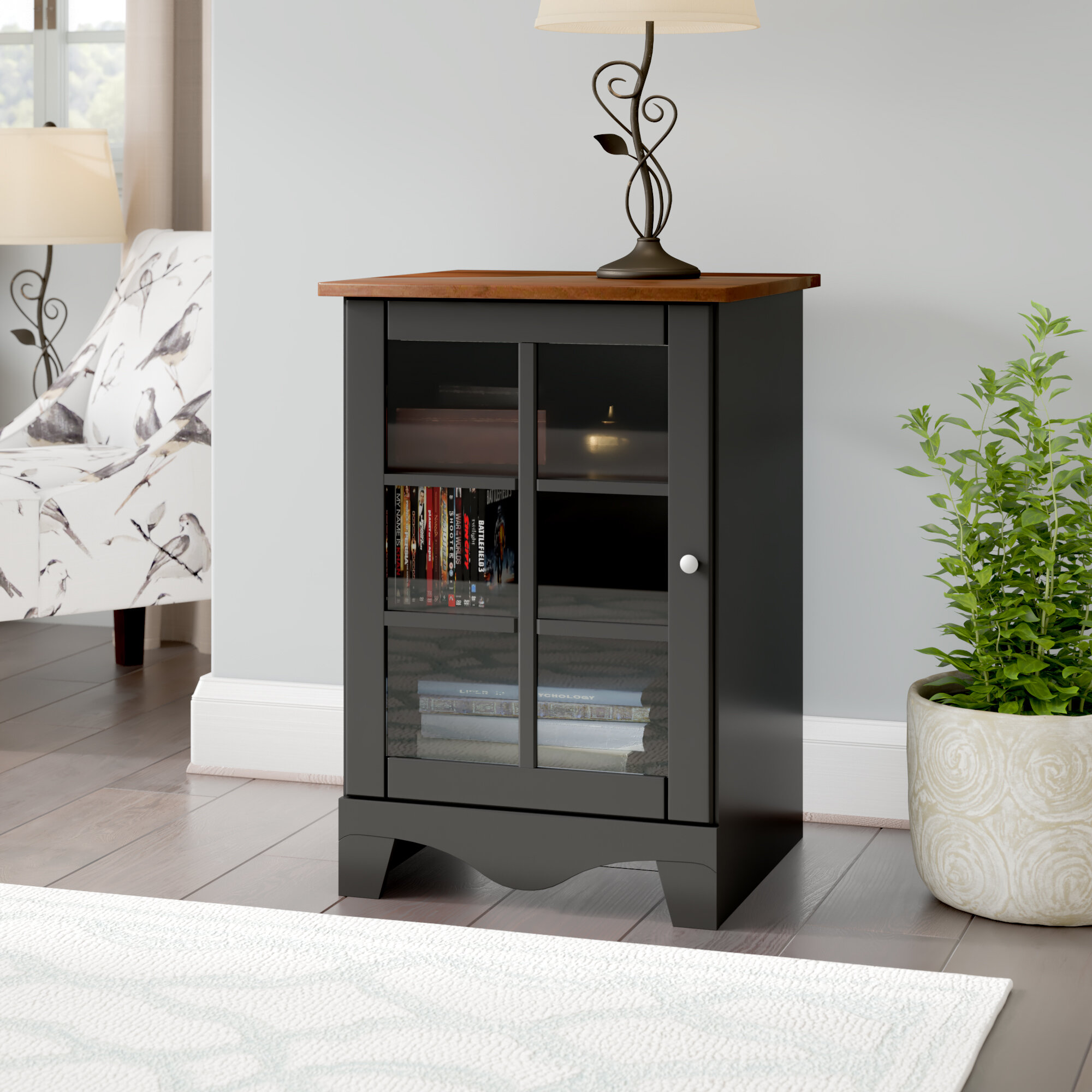 Audio Video Pier Free Standing Media Cabinet Media Storage Black