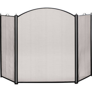 Arched 3 Panel Steel Fireplace Screen