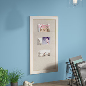 Cottage Burlap Pocket Wall Mounted Bulletin Board