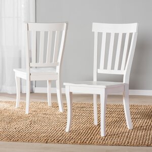 Zeinab Slat Back Solid Wood Dining Chair (Set of 2)