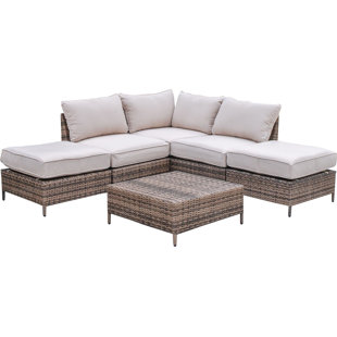 Outdoor Sectional Sets Joss Main Sophie 6 Piece Sectional Seating Group With Cushions